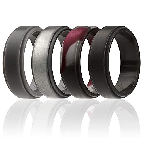 ROQ , Herren Platin Irregulär Kein Edelstein Ehering-Set, Multi-color, - I0108696 von ROQ