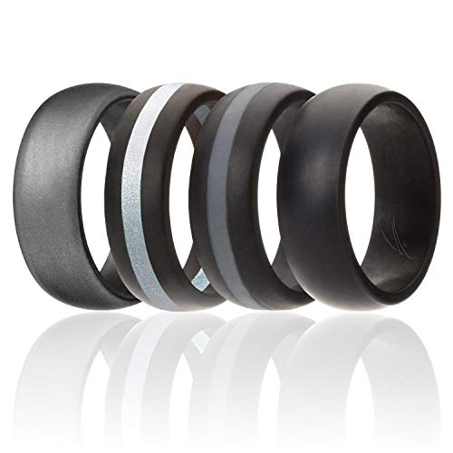 ROQ , Herren Platin Irregulär Kein Edelstein Ehering-Set, Multi-color, - I0117453 von ROQ