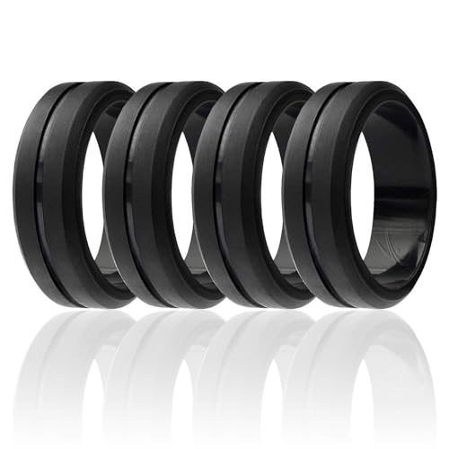 ROQ , Herren Platin Irregulär Kein Edelstein Ehering-Set, Multi-color, I0117631 von ROQ