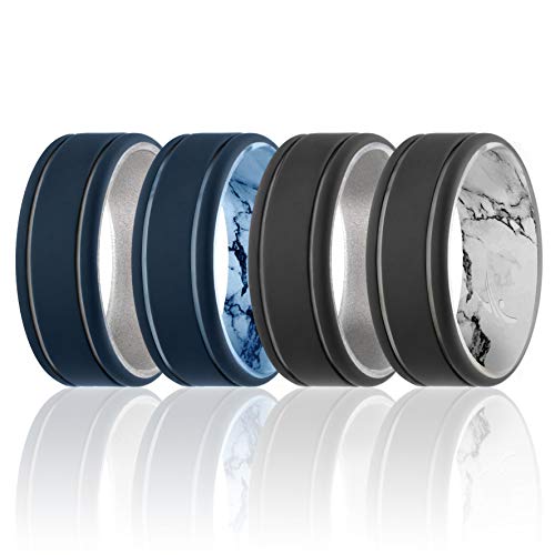 ROQ , Herren Platin Irregulär Kein Edelstein Ehering-Set, Multi-color, - I0117848 von ROQ