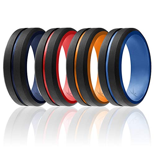 ROQ , Herren Platin Irregulär Kein Edelstein Ehering-Set, Multi-color, - I0117922 von ROQ