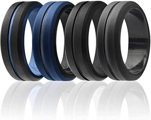 ROQ , Herren Platin Irregulär Kein Edelstein Ehering-Set, Multi-color, I0117929 von ROQ