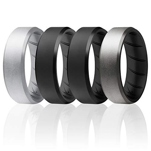 ROQ , Herren Platin Irregulär Kein Edelstein Ehering-Set, Multi-color, - I0118502 von ROQ
