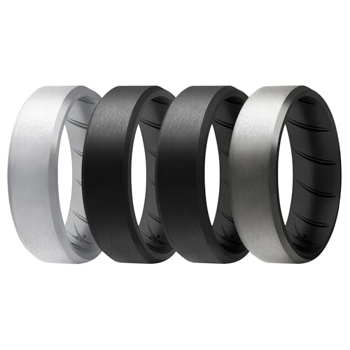 ROQ , Herren Platin Irregulär Kein Edelstein Ehering-Set, Multi-color, I0118505 von ROQ