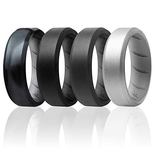 ROQ , Herren Platin Irregulär Kein Edelstein Ehering-Set, Multi-color, I0118711 von ROQ