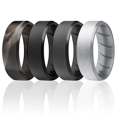 ROQ , Herren Platin Irregulär Kein Edelstein Ehering-Set, Multi-color, I0118715 von ROQ