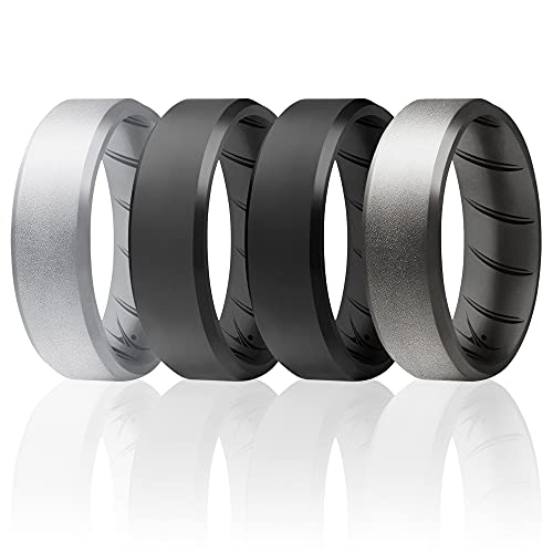 ROQ , Herren Platin Irregulär Kein Edelstein Ehering-Set, Multi-color, - I0118738 von ROQ