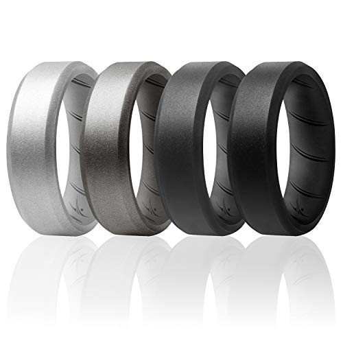 ROQ , Herren Platin Irregulär Kein Edelstein Ehering-Set, Multi-color, - I0118745 von ROQ