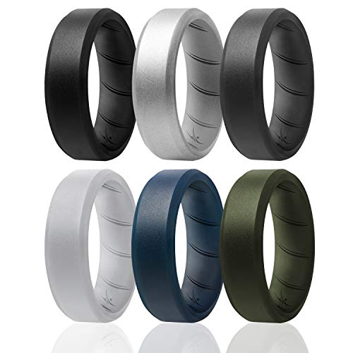 ROQ , Herren Platin Irregulär Kein Edelstein Ehering-Set, Multi-color, - I0119078 von ROQ