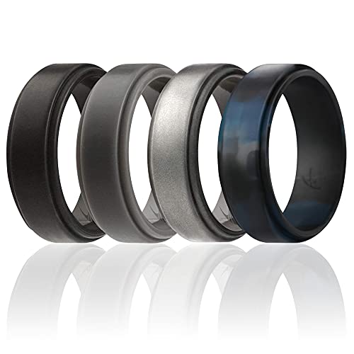 ROQ , Herren Platin Irregulär Kein Edelstein Ehering-Set, Multi-color, - I0119302 von ROQ