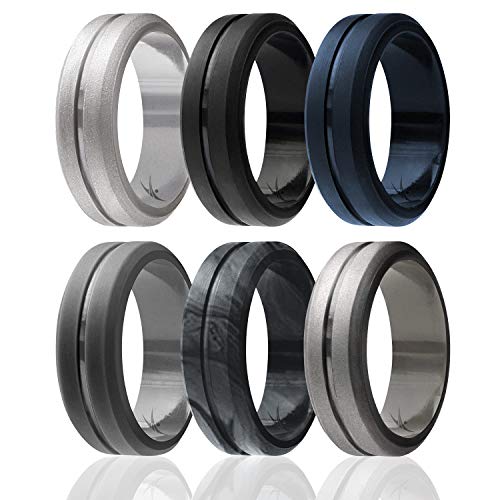 ROQ , Herren Platin Irregulär Kein Edelstein Ehering-Set, Multi-color, - I0119488 von ROQ