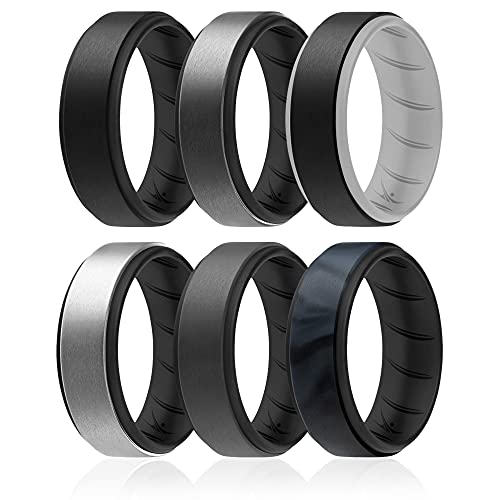 ROQ , Herren Platin Irregulär Kein Edelstein Ehering-Set, Multi-color, - I0119491 von ROQ