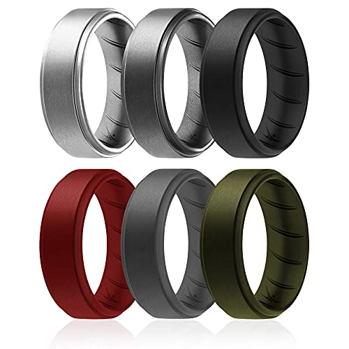 ROQ , Herren Platin Irregulär Kein Edelstein Ehering-Set, Multi-color, - I0119526 von ROQ