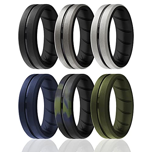 ROQ , Herren Platin Irregulär Kein Edelstein Ehering-Set, Multi-color, - I0119542 von ROQ