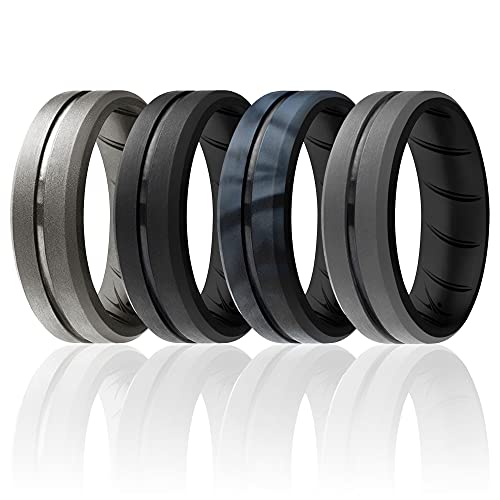 ROQ , Herren Platin Irregulär Kein Edelstein Ehering-Set, Multi-color, - I0119692 von ROQ