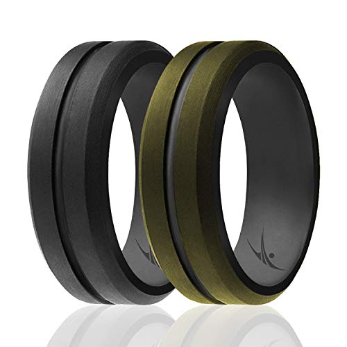 ROQ , Herren Platin Irregulär Kein Edelstein Hochzeitsband, Multi-color, I0118272 von ROQ