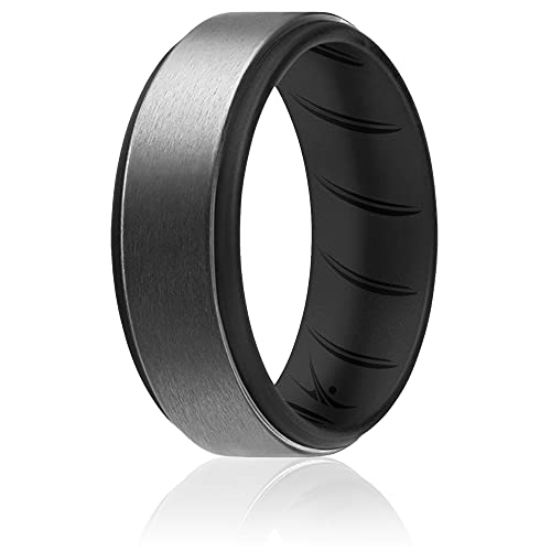 ROQ , Herren Platin Irregulär Kein Edelstein Hochzeitsband, Multi-color, I0118368 von ROQ