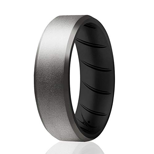 ROQ , Herren Platin Irregulär Kein Edelstein Hochzeitsband, Multi-color, - I0118580 von ROQ