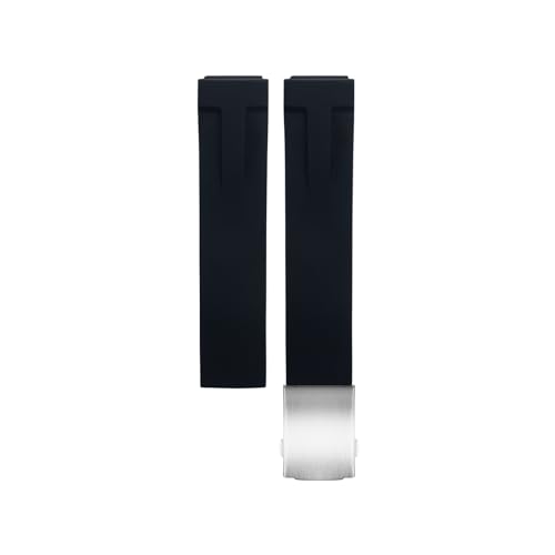 RORFFK 20 mm Sport-Uhrenarmbänder aus weichem Silikon für Tissot T048.417 Uhrenarmband T-Race T-Sports-Uhrenarmbänder, wasserdichtes 21-mm-Armband aus weichem Gummi(Black SILVER buckle,21MM) von RORFFK