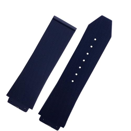 RORFFK FKM Fluorsilikon-Uhrenarmbänder für HUBLOT BIG BANG Silikon 25 * 17 mm 26 * 19 mm wasserdichtes Herrenuhrenarmband Kettenuhr Gummiarmband Armband(S Blue-No buckle,25-17mm) von RORFFK