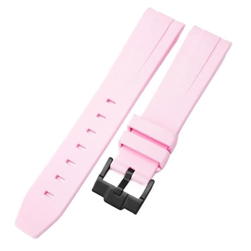 RORFFK Für Omega Swatch MoonSwatch Curved End Silikon Gummi Armband Männer Frauen Sport Uhr Band Zubehör 20mm(Pink02) von RORFFK