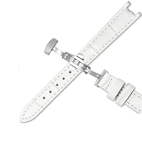 RORFFK Kuh -echtes Leder -Uhrband für 1853 T094210 Frauen Watch -Träger Armband 12 mm mit Edelstahl -Stee -Schmetterlingsverschluss(White A,Rose gold clasp) von RORFFK
