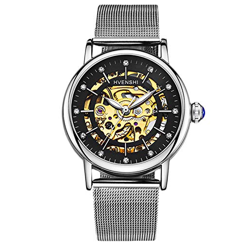 rorios Armbanduhren Damen Automatische Mechanische Uhren Leuchtend Skelett Zifferblatt Edelstahl Band Damenuhren von rorios