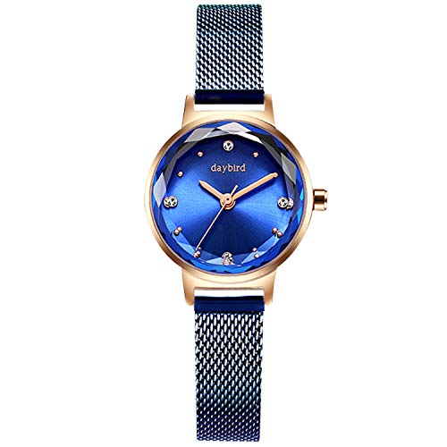 rorios Damen Uhren Analog Quarz Armbanduhren Minimalistisch Simulated Diamond Mesh Band Mode Mädchen Armbanduhr von rorios