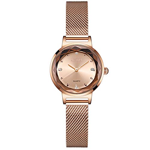 rorios Damen Uhren Analog Quarz Armbanduhren Minimalistisch Simulated Diamond Mesh Band Mode Mädchen Armbanduhr von rorios