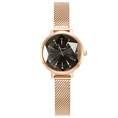 rorios Damen Uhren Analog Quarz Armbanduhren Simulated Diamond Zifferblatt Edelstahl Mesh Armband Mode Mädchen Uhr von rorios