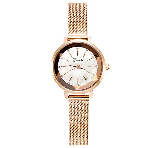 rorios Damen Uhren Analog Quarz Armbanduhren Simulated Diamond Zifferblatt Edelstahl Mesh Armband Mode Mädchen Uhr von rorios