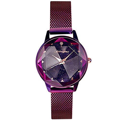 rorios Damen Uhren Leuchtenden Sternenklarer Himmel Damenuhr Armbanduhr Analog Quarz Ultradünne Edelstahl Mesh Mode Women Watches von rorios