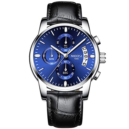 rorios Herren Analog Quarz Armbanduhren Leuchtend Chronograph Uhr Geschäft Uhren Lederband mit Datum Kalender Mode Armbanduhr Männer von rorios
