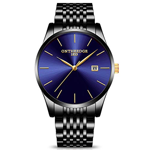 rorios Herren Edelstahl Dünn Uhren Analog Quarzuhr Business Fashion Kalender Metallarmband wasserdichte Multifunktion Männer Armbanduhr Uhr von rorios