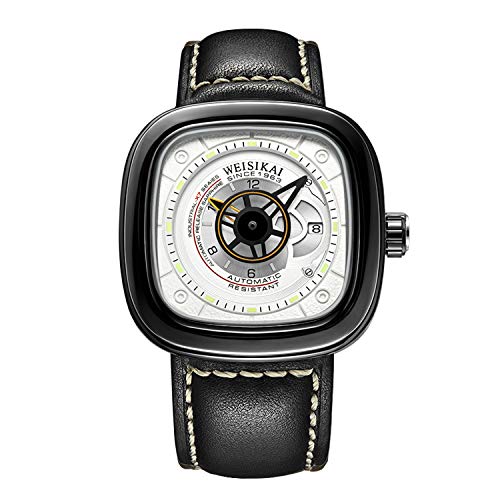 rorios Herren Sport Uhren Automatische Mechanische Uhr Leuchtend Zifferblatt mit Datum Kalender Leder Armband Mode Männer Armbanduhren von rorios
