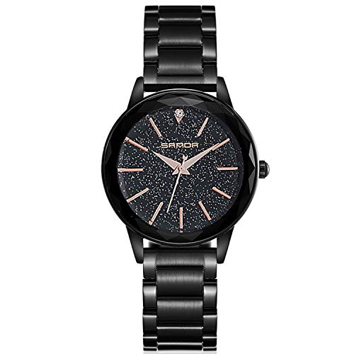 rorios Mode Damen Analog Quarzuhr Armbanduhren Edelstahlband Armband Sternenklarer Himmel wasserdichte Armbanduhr von rorios