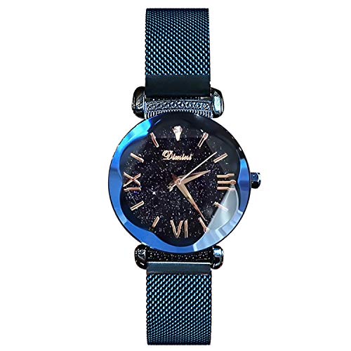 rorios Damen Uhren Analog Quarz Armbanduhren Leuchtenden Sternenklarer Himmel Edelstahl Mesh Damenuhr Armbanduhr von rorios