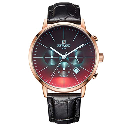 rorios Mode Herren Armbanduhren Leder Armband Kalender Multifunktionen Wasserdicht Männer Herrenuhr von rorios