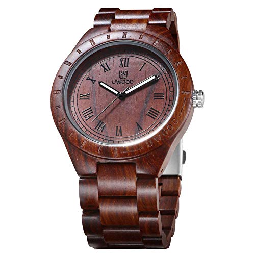 rorios Mode Herren Holzuhr Holz-Armbanduhren Herren Analog Quarz Uhr Leicht Holzuhren Männer Männer Holzuhren von rorios