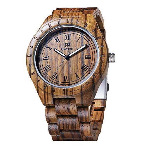 rorios Mode Herren Holzuhr Holz-Armbanduhren Herren Analog Quarz Uhr Leicht Holzuhren Männer Männer Holzuhren von rorios
