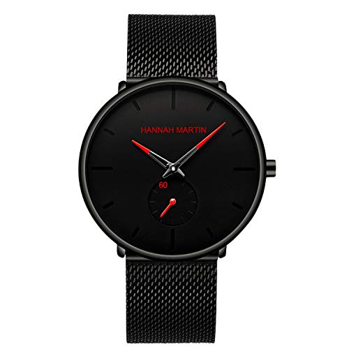 rorios Mode Herren Uhr Analog Quarzwerk Männer Ultra Dünne Mesh Edelstahlband Sport Armbanduhren für Herren Wasserdicht Minimalism Uhren von rorios