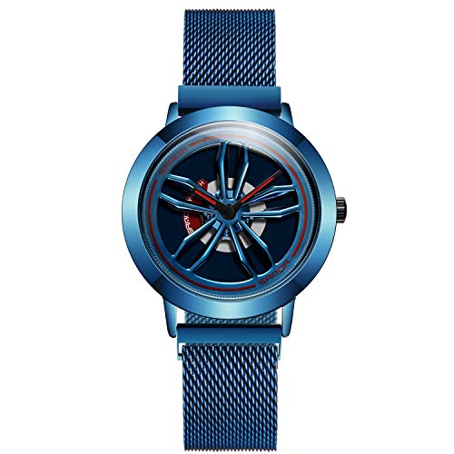rorios Mode Herren Uhr Männer Mesh Edelstahlband Drehen Dial Sport Armbanduhren für Herren Uhren von rorios