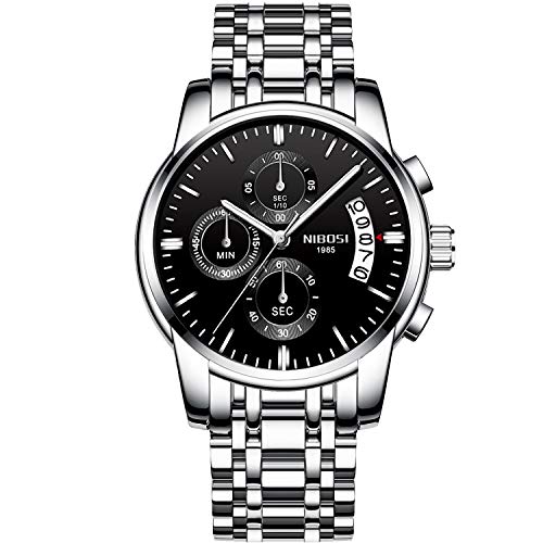 rorios Mode Herren Uhren Analog Quarz Armbanduhren Chronograph Uhr und Edelstahlband Zifferblatt Leuchtend Geschäft Uhren mit Kalender Multifunction Männer Armbanduhr von rorios