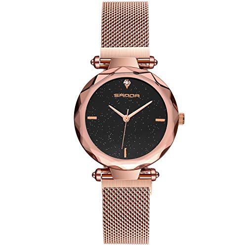 rorios Wunderschönen Damen Armbanduhren Leuchtenden Sternenklarer Himmel Dial Armband Women Watch Damenuhr Armbanduhr von rorios