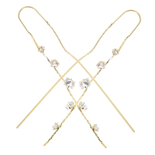 RORPOIR Baumelnde Tropfenohrringe Für Damen Mit Kubischem Strass Fließendem Design Und Statement- Metallohrringe Für Modeschmuck von RORPOIR