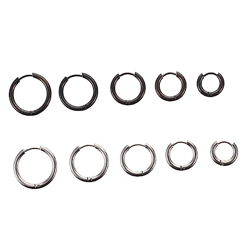 RORPOIR 10 Stück Teiliges Creolen Damen Ohrringe aus Leichte Langlebige Klassische Runde Hoop Ohrringe für Frauen Minimalistischer Schmuck Modisch und Hautfreundlich Vielseitig von RORPOIR