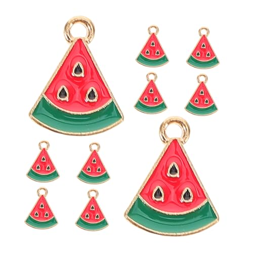 RORPOIR 10 Stück Teiliges Mini Wassermelonen Anhänger aus Legiertem Bunte DIY Schmuckanhänger für Halsketten und Armbänder Niedliche Frucht Charms für Kreative Ohrclips und Bastelprojekte von RORPOIR