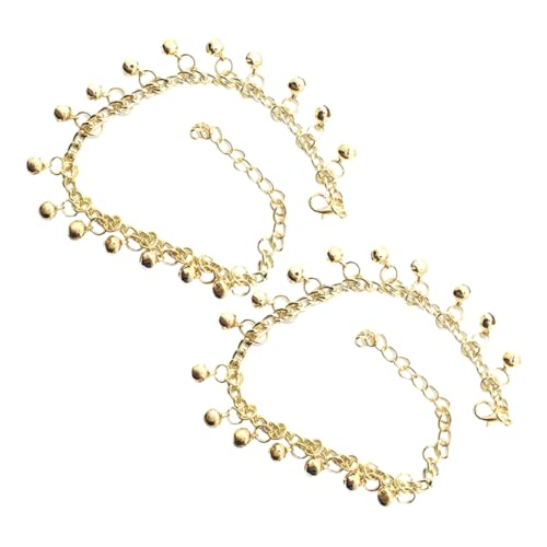 RORPOIR 2 Stück Fußkettchen Damen mit Glocken Verstellbare Sommer Fußschmuck für Strand Klangglocken für Stilvolle Anlässe von RORPOIR