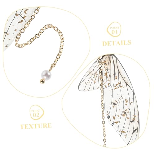 RORPOIR 2 Stück Gradient Perlen Schmetterlingsflügel Ohrhänger Damen Sommer Schmuck Handgefertigt Elegante Fake Pearl Ohrringe für Alltag Hochzeit Party von RORPOIR