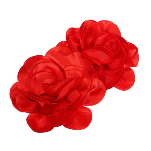 RORPOIR 2 Stück Handgefertigte Stoffblumen Brosche Große Blüte Anstecknadeln Sicherer Halt Für Damen Hochzeitskleider Mäntel Schals Taschen Elegantes Accessoire von RORPOIR